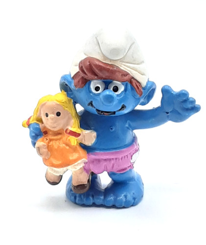 Schlumpfkind mit puppe 20446 - schlumpfkind,