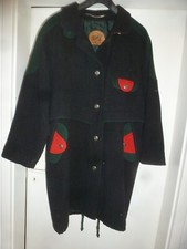 JULIUS LANG Trachtenmantel Trachtenjacke Trachtenparka Gr. 42 schwarz Schurwolle