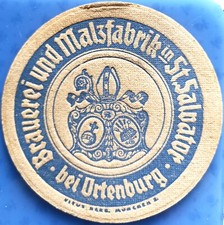 Alter Bierdeckel VK Brauerei und Malzfabrik in St. Salvator um 1933 m. Impressum