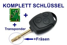 Komplett Ersatz Schlüssel + Platine + Fräsen + Transponder für FORD Focus Fiesta
