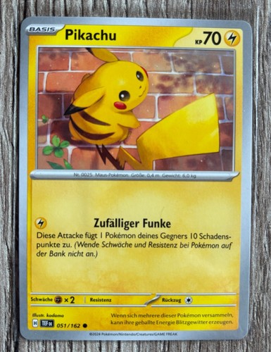 Pikachu 051 162 pokemon karte - pikachu,