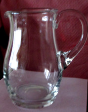 Schwerer Glaskrug Glaskaraffe Dekanter m. Henkel neuwertig, 1 Liter