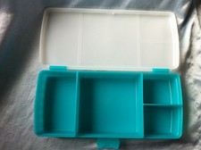 Tupperware Pausenbuffet A132 Maxi-Twin Brotdose türkis weiß Vesperbox snacky