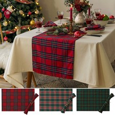Tischdecke Weihnachten Tischläufer Kariert Tischtuch Tischset Party Deko Plaid
