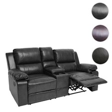 2er Kinosessel HWC-H29, Fernsehsessel Zweisitzer, Liegefunktion Kunstleder