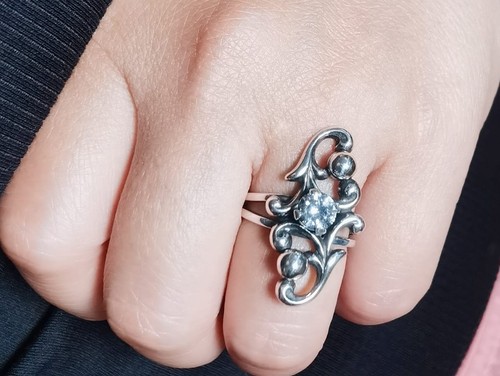 Vintage 925 silber ring - silber, mit