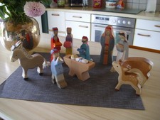 Holztiger Krippenfiguren Set 11-teilig Krippe