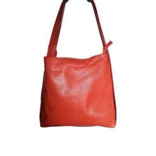 Damen Handtasche  Leder  Orange Brandneu mit passender Geldbörse