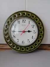 Weimar Quartz Keramik Küchenuhr ø 23,5 Vintage Made in GDR