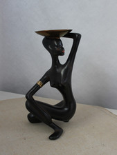 Vintage Cortendorf Figur Afrikanerin Frau mit Schale Keramik