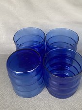 4 x Blau Trinkgläser 8 Cm IKEA Beehive Bubble Wave Skoja 2012