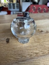 Gasfeuerzeug Tischfeuerzeug Aus Glas Mit 800er Echt Silber Vintage Edel Sammler