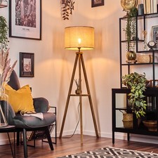 Stehleuchte Holz  beige
