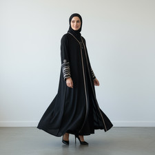 Abaya Kaftan Schwarz Blau –