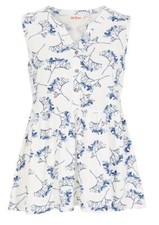 Damen Tunika weiß floraler