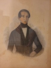 Biedermeier Pastellbild mit