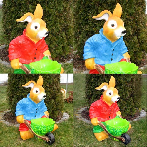 Deko osterhase kohl - deko, schubkarre