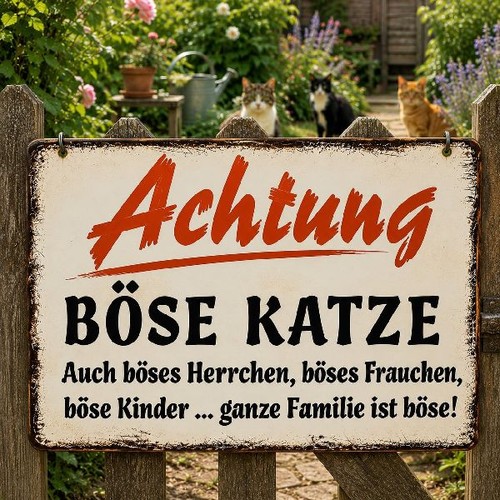 Blechschild böse katze böses - böse,