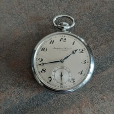 IWC  SCHAFFHAUSEN  Taschenuhr  C 67 , Edelstahl ca.1937, gute Funktion, Luxusuhr