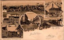 LITHO GRUSS AUS BÖHMEN Mähren Böhmisch LEIPA VILLEN a d KAIDER JOSEF STRAßE 1904