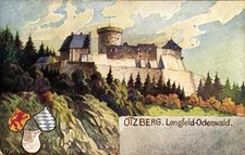 Künstler Ak Rothgeb., Gg., Lengfeld Otzberg im Odenwald, Burg, Wappen - 4695229