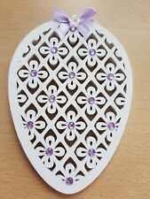 Oster Holz Ostereier gemustert zum Dekorieren und Verzieren Neu Handarbeit 