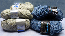 27106. Strickwolle Yorn Jeans Look blau silber 150 gr. + Tina Wolle grau 200 gr.