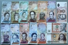 14 Banknoten Geldscheine, Südamerika, meist unzirkuliert Lot E17 Konvolut