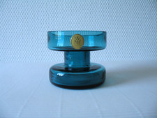 Cari Zalloni für WMF - Glas-Kerzenhalter blau   H 7,5 cm - 1960er / 70er Jh.