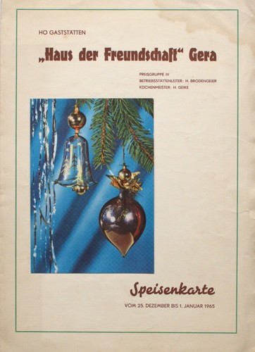 Menükarte gera haus der - menükarte,