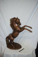 S.großes springendes Bronze-Pferd auf Sockel, England, schöne Antikpatina, 61cm