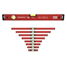 9er Set Wasserwaagen 30-200cm DEWEPRO Alu Richtwaage Rot, 2 Libellen Griffrillen