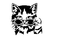 Schablone " Katze mit Brille... " auf A4