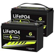 GreenOE 2 Pack 100AH LiFePO4