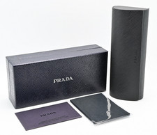 Prada Brillenetui Elegant Schwarz Flach Biegen Klapp Magnetverschluss Klasse M