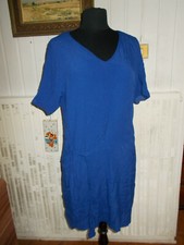 Kleid Viskose blau gefüttert geknüpft COMPTOIR DES COTONNIERS S/38 Kurzarm