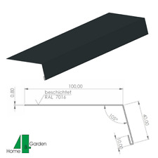Rinneneinhang Aluminium Anthrazit 200cm | Dachblech Traufblech Winkelblech 2m