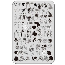 XXL Frühling Stamping Schablone  Platte Spring Blumen Kolibri Blüten