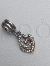 Original  Pandora Dangle, bicolor, Herz 585er Gold, retired 