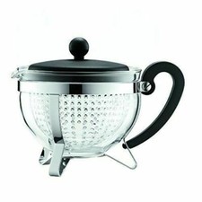 Bodum Teekanne Chambord Teapot Borosilikat-Glas mit Kunststoff-Sieb 1 Liter