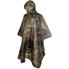 BW Regenponcho Flecktarn Ripstop Poncho Army Nässeschutz Bundeswehr Regenschutz