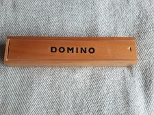 Altes Spiel, Domino, Holzbox, 54 Steine, Vintage