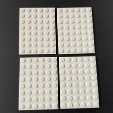 4 Lego Platten 6x8 weiss NEU