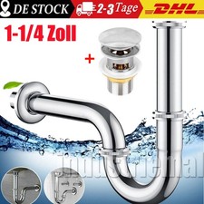 Waschbecken Sifon Siphon Ablaufgarnitur Pop Up Ablaufventil Abfluss mit Überlauf