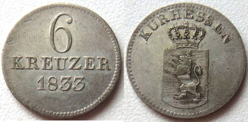 Hessen kassel kreuzer - kreuzer, 1833