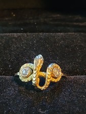 Antiker Schlangenring GG 585, Punze, 5,5g, 0,40ct, Altschliff, 19,7, Privat