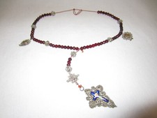 Antike "ROSENKRANZ" um 1890 - Emailliert, unbeschädigt - Selt. Nepomuk-Anhänger