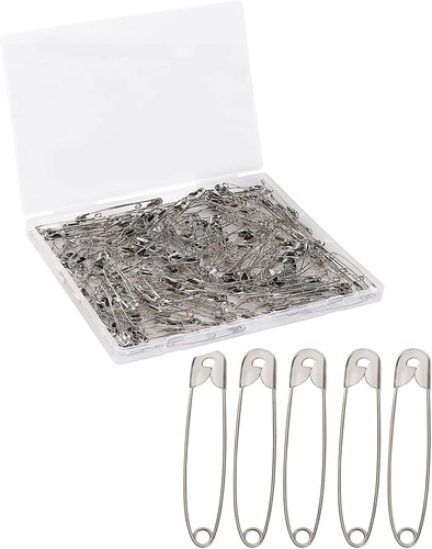 Pen silver safety pins - silver,