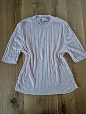 ZARA elegantes T-Shirt-Bluse * Gr.XL ,40* Hellrosa mit Nieten-Strasssteinen