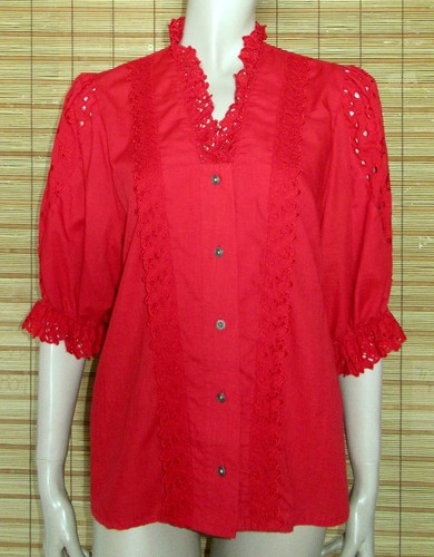 Rote trachtenbluse spitze - trachtenbluse,
